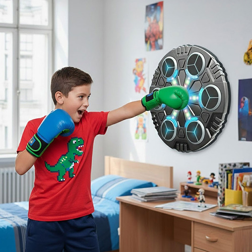 The BeatBoxer wall trainer with its light-up targets, large size with gloves