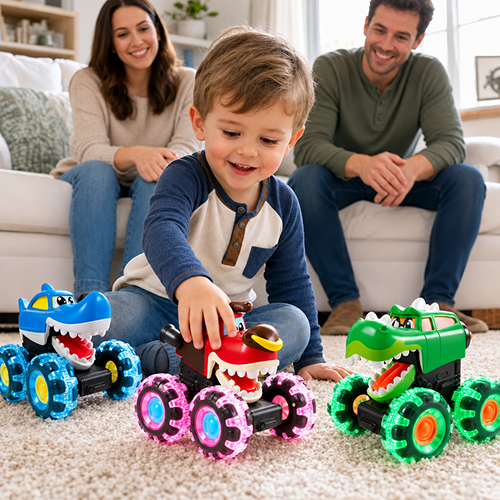 Motion-Activated Monster Truck Toy Set
