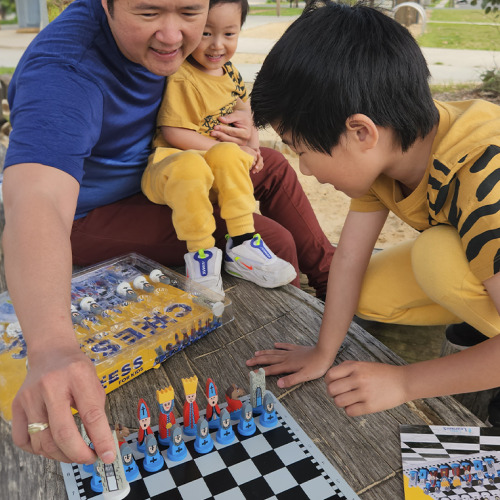 Educational Wooden Cartoon Chess Set