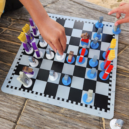 Educational Wooden Cartoon Chess Set