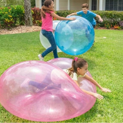A clear inflated Giant Jelly Balloon Ball