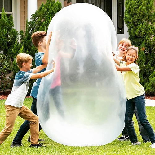 A clear inflated Giant Jelly Balloon Ball