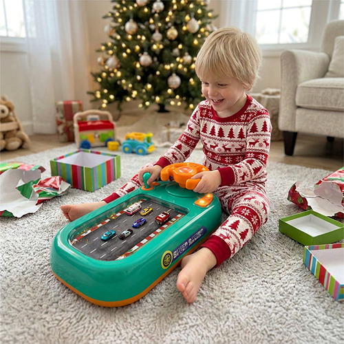 Grandparent and grandchild playing with a toy together
