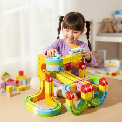 Magnetic Gravity-Defying Electric Track Car Toy