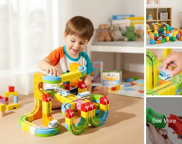Magnetic Gravity-Defying Electric Track Car Toy