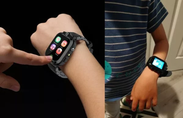 a grandson wearing a kids multipurpose smartwatch