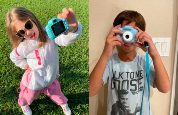 grandkids taking pictures using the littlelens camera